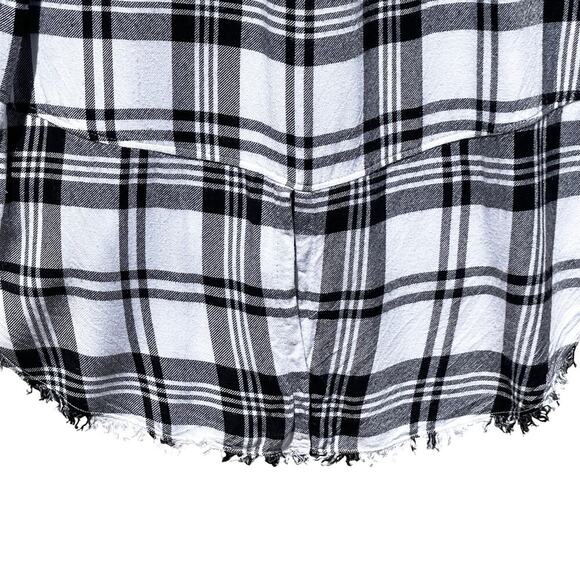 ANTHROPOLOGIE CLOTH & STONE Women’s Black and White Plaid Flannel - Picture 6 of 6